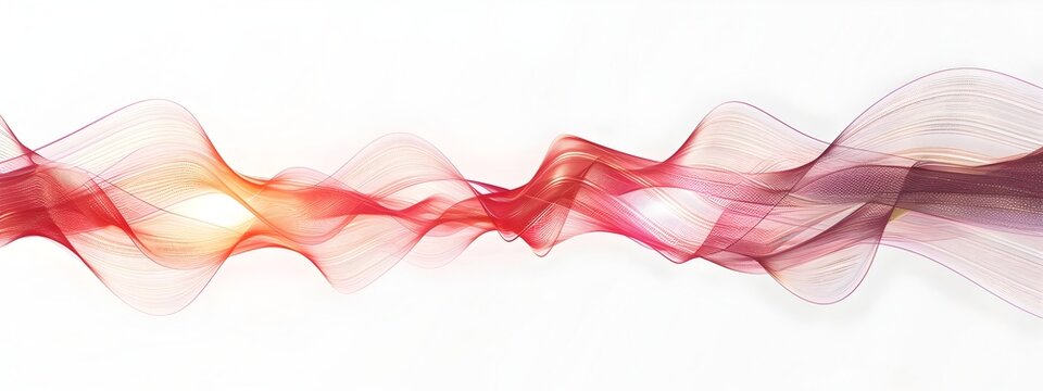 Gamma Ray Light Wave Vibrant 3D Rendered Gamma Ray Light Wave on White Background