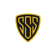 triple S logo inside the shield. suitable for security companies.