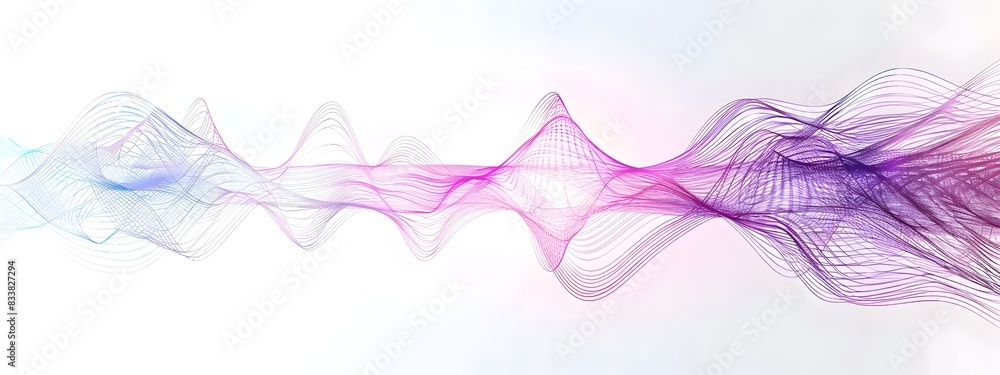 Poster pulsating light waves a vivid digital of mesmerizing colorful undulating patterns