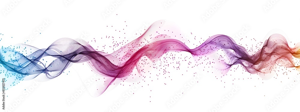 Poster captivating light wave visualized with vibrant photon particles