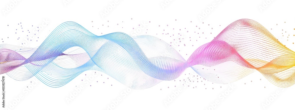 Poster captivating light wave with photons showcasing vibrant spectrum and dynamic movement
