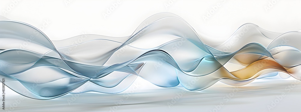 Poster elegant light waves flowing through various mediums in 3d rendering