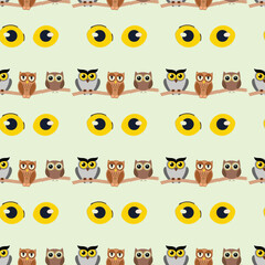 Owl Hotel Seamless Vector Pattern Design