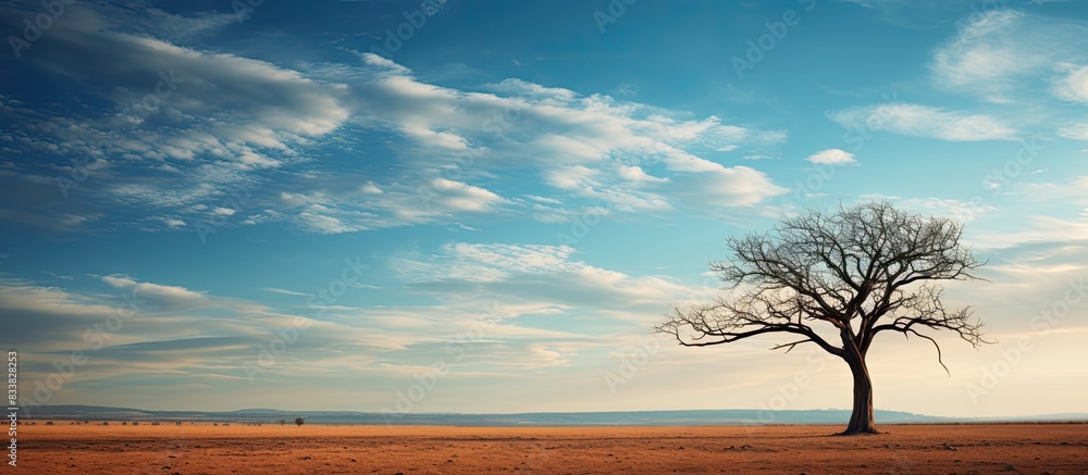 Poster A lifeless tree set against a beautiful sky as a backdrop for a copy space image.