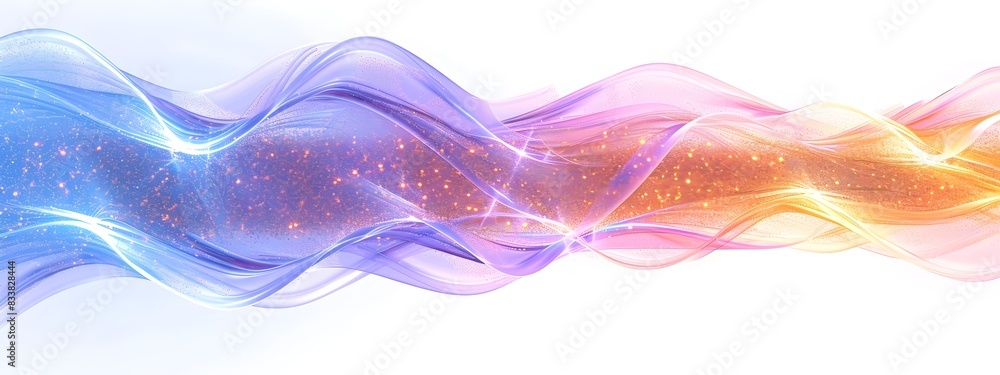 Aufkleber light wave with holographic effect shimmering digital art of dynamic colorful fluid motion
