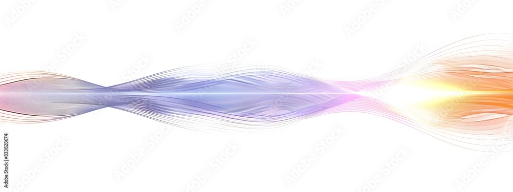 Poster mesmerizing light wave with attenuation ethereal fluid motion and vibrant chromatic gradient