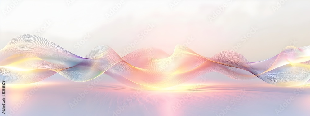 Poster captivating light wave with ethereal attenuation gradient abstract design