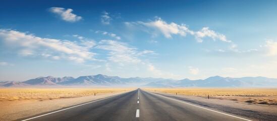 Empty road leading to the horizon with no destinations in sight, perfect as a copy space image.