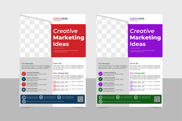 a bundle of 2 templates of different colors a4 flyer template,Creative Corporate & Business Flyer Brochure Template Design,abstract business flyer, vector template design.