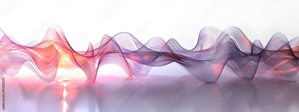 Poster light wave with nonlinear effects in isolation on white background