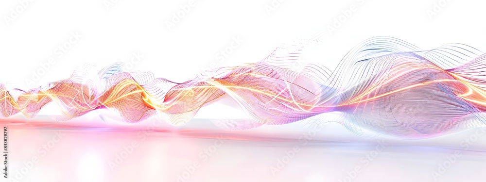 Poster d rendered light wave with nonlinear effects isolated on white background