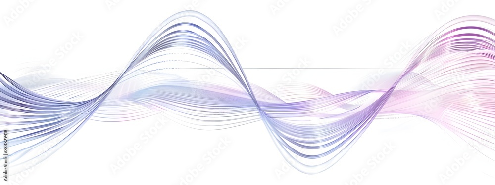 Aufkleber undulating light waves and electromagnetic field lines in abstract digital