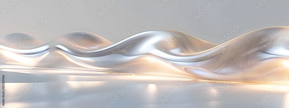 Poster d rendering of light wave with birefringence on white