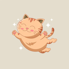 cute cat cartoon, Flying High
