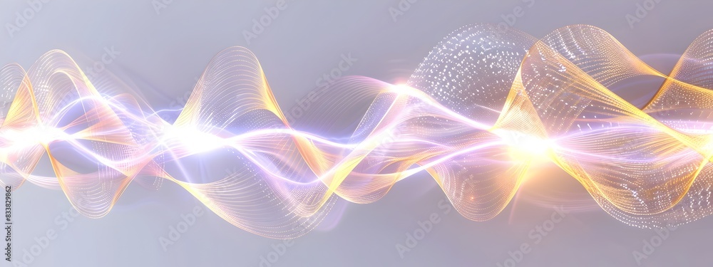 Poster captivating light wave with modulating phase patterns in vibrant luminous display