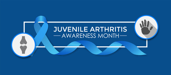 Vector illustration Juvenile Arthritis awareness month is observed every year in July. The important symptoms of the diseases joint swelling and pain. Banner poster, flyer and background design.
