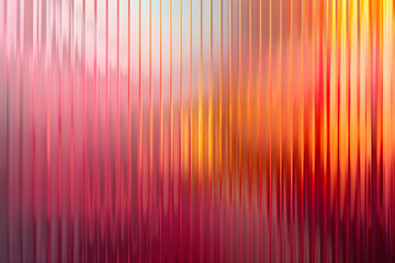 Abstract reeded glass effect background. Pink and orange backdrop.