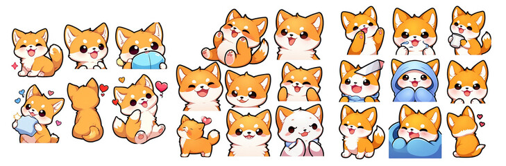 set of shiba inu cut out