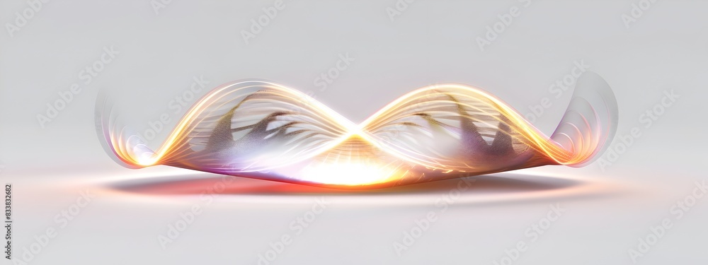 Poster light wave in ring resonator d rendering on white background