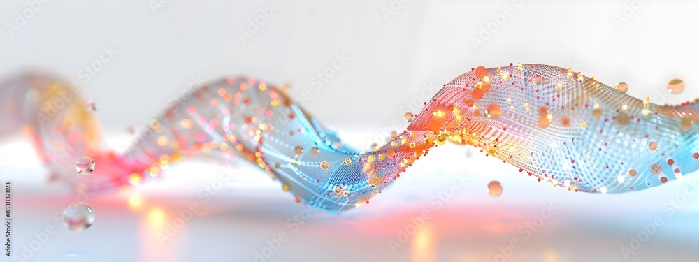 Poster d rendering of light wave interacting with quantum dots