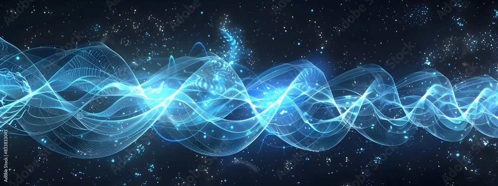 Poster dynamic electromagnetic waves visualizing the power of ultra high frequency uhf signals