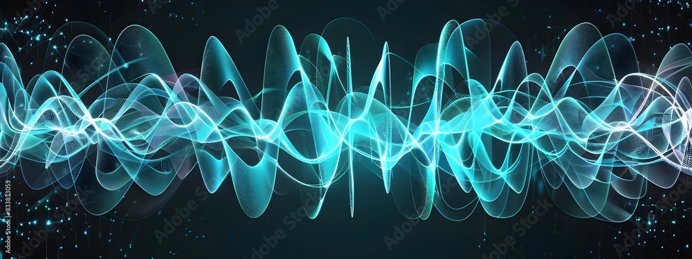 Poster captivating visualization of uhf waves showcasing the dynamic flow of digital frequencies