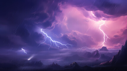 Purple Lightning Storm