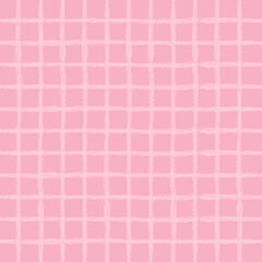 Vector hand drawn cute checkered pattern. cottagecore Doodle Plaid geometrical semitransparent simple texture. Crossing lines. Abstract cute delicate pattern