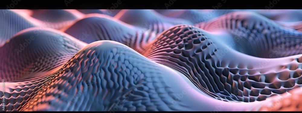 Poster complex interference patterns mesmerizing digital artwork with flowing waves of color