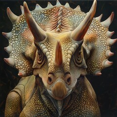 Kosmoceratops Portrait with Intricate Horns and Frill