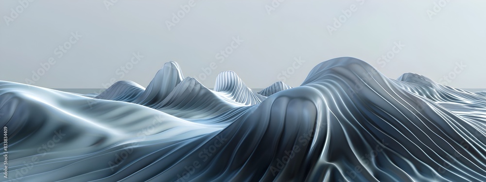 Poster amplitude envelope undulating waves of varying intensity in 3d digital rendering