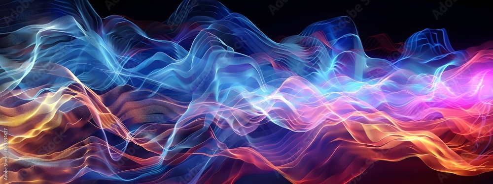 Poster electromagnetic wave propagation captivating 3d rendered abstract of energy in motion