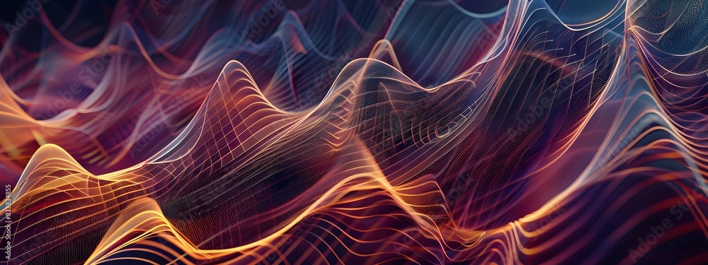 Poster mesmerizing abstract waves of vibrant colors and dynamic patterns