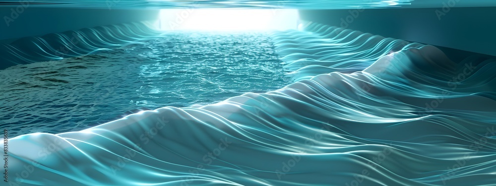 Poster mesmerizing waveguide coupling simulation a captivating 3d rendered visualization of