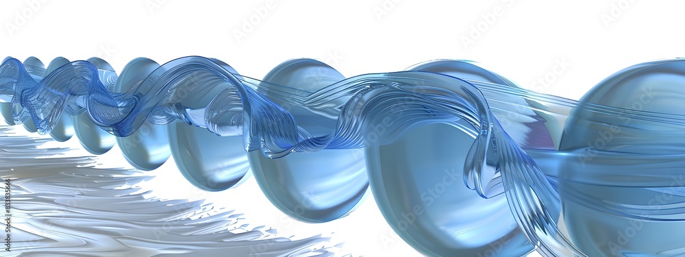 Poster waveguide coupling visualizing the fusion of waves into a dynamic flow