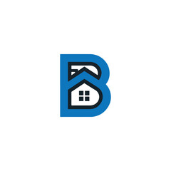 b letter logo, b vector, b initials, b home logo, b real estate logo, creative b logo