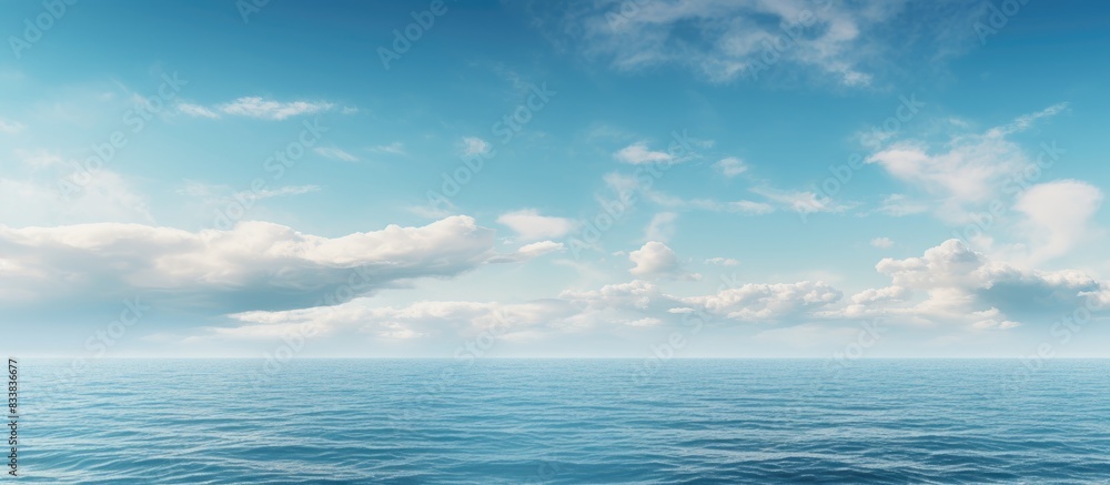 Poster Scenic view of the horizon over the sea with a vast expanse of ocean and sky, providing a tranquil setting for a copy space image.