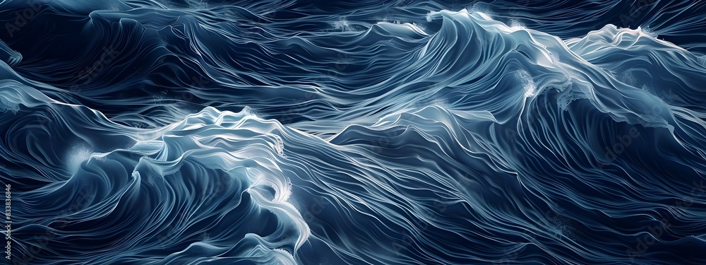Poster turbulent wave patterns a dynamic of aquatic chaos and energy