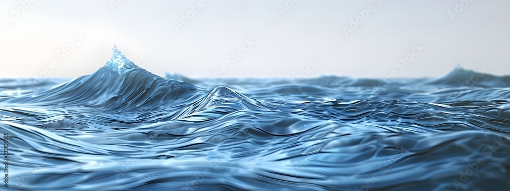 Poster deterministic waves predictable pattern of flowing blue ocean currents