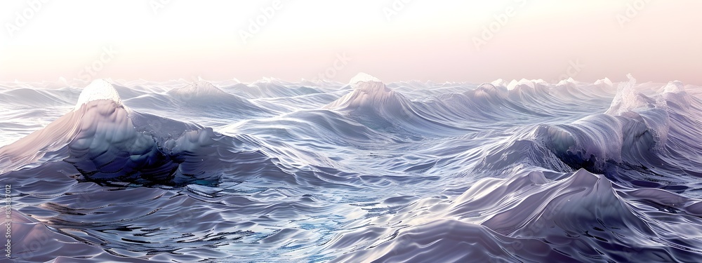 Poster mesmerizing wave superposition a captivating 3d rendered seascape of overlapping fluid dynamics