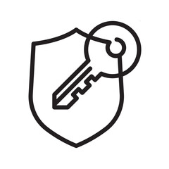 shield key icon design vector template