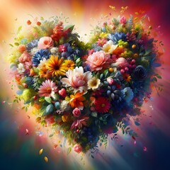 Heart-shaped blooming flowers