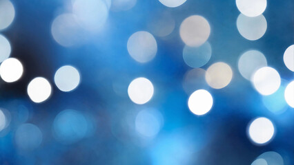 Blurred blue and Silver White Bokeh Background Abstract Blur Concept, Abstract background with bokeh with copyspace, 16:9, 300dpi
