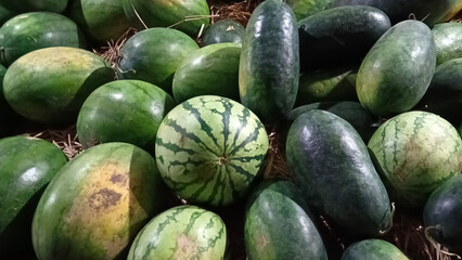 Watermelon that is ripe and ready to sell