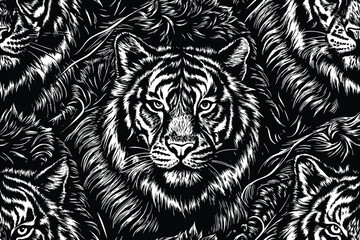 Fashion Tiger Print Seamless Pattern