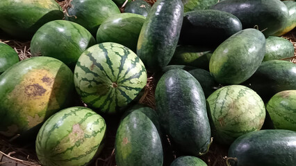 Watermelon that is ripe and ready to sell