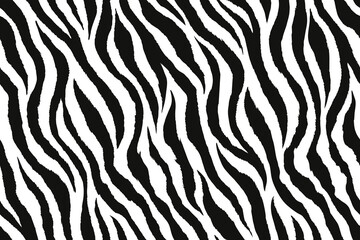 Black and White Tiger Stripe Seamless Vector