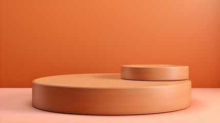 Product display podium with orange background for promotions
