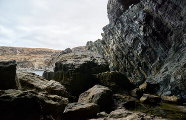 Die Küste von Ajuy im Westen der kanarischen Insel Fuerteventura
