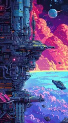 Pixel Art Space Station